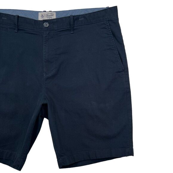 Penguin Men's Blue Flat Front Shorts - Picture 3 of 9